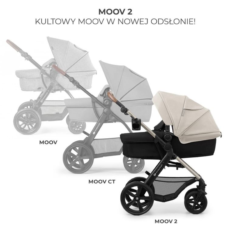 Kinderkraft, Moov 2, carucior multifunctional 3in1, Moonlight Grey