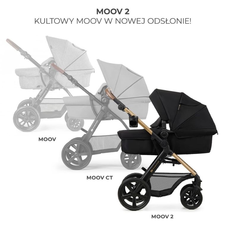 Kinderkraft, Moov 2, carucior multifunctional 3in1, Pure Black