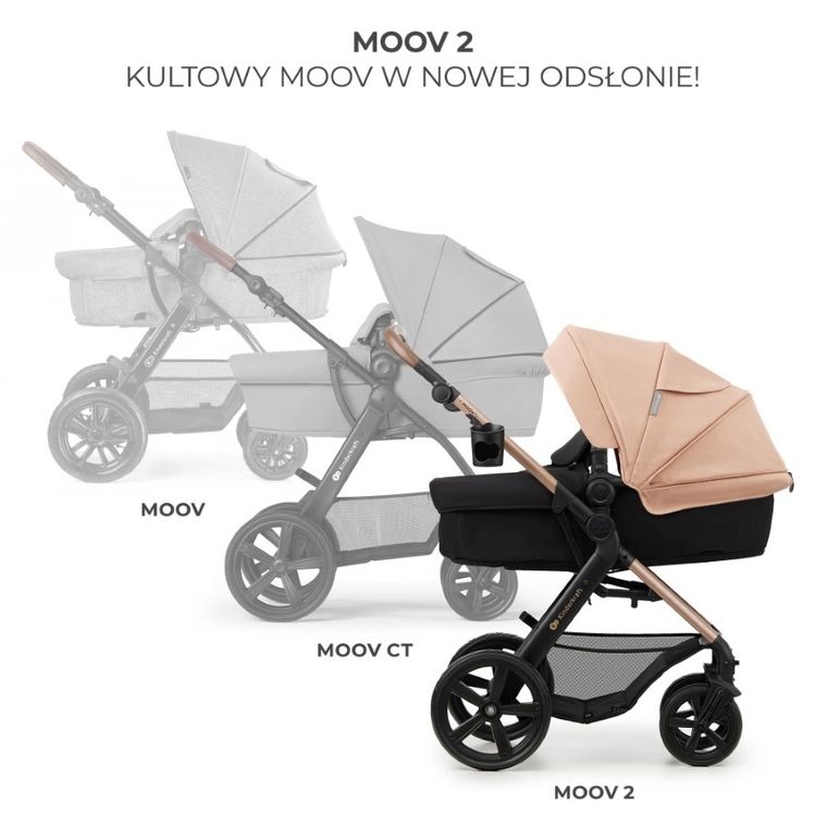 Kinderkraft, Moov 2, carucior multifunctional 3in1, Sand Beige