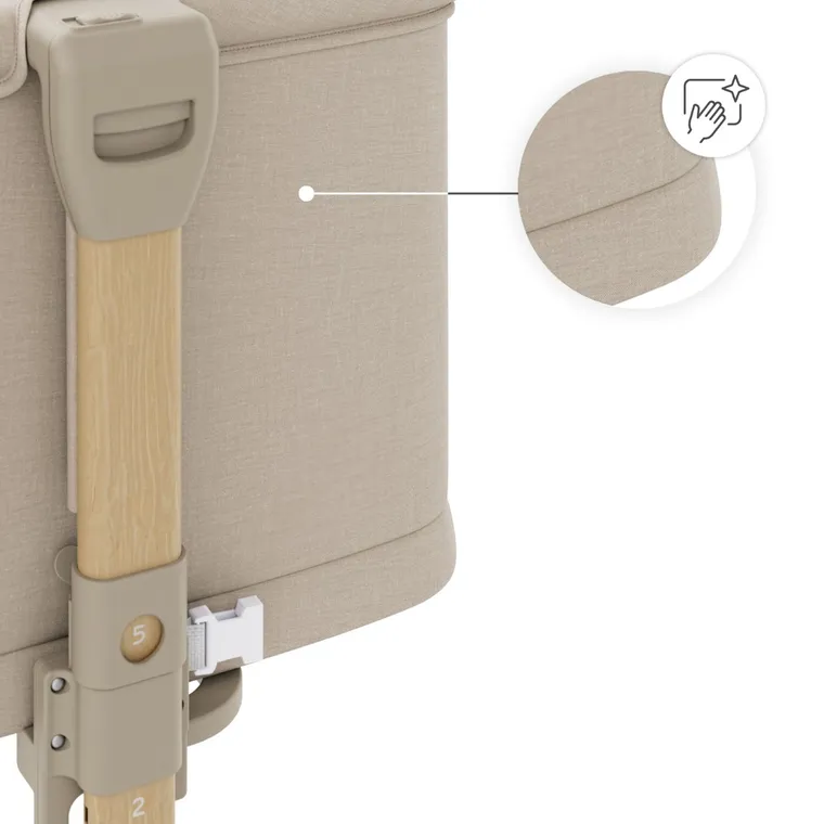 Kinderkraft, Nestee Grow 2, patut suplimentar, beige wood