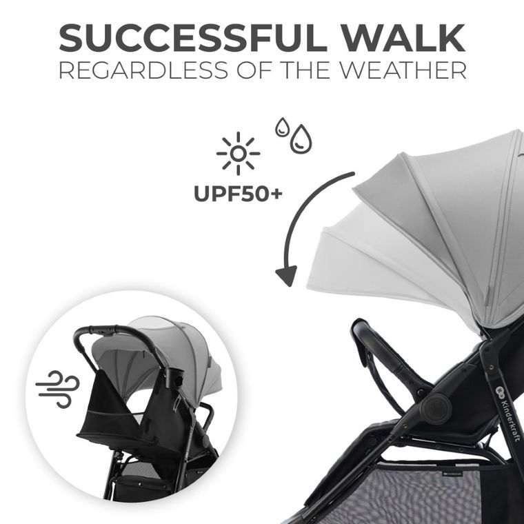 Kinderkraft, Rine, carucior sport, Moonlight Grey