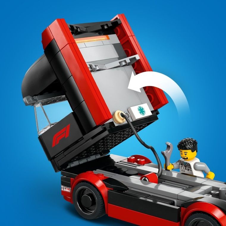 LEGO City, Camion F1 cu masinile F1 RB20 si AMR24, 60445