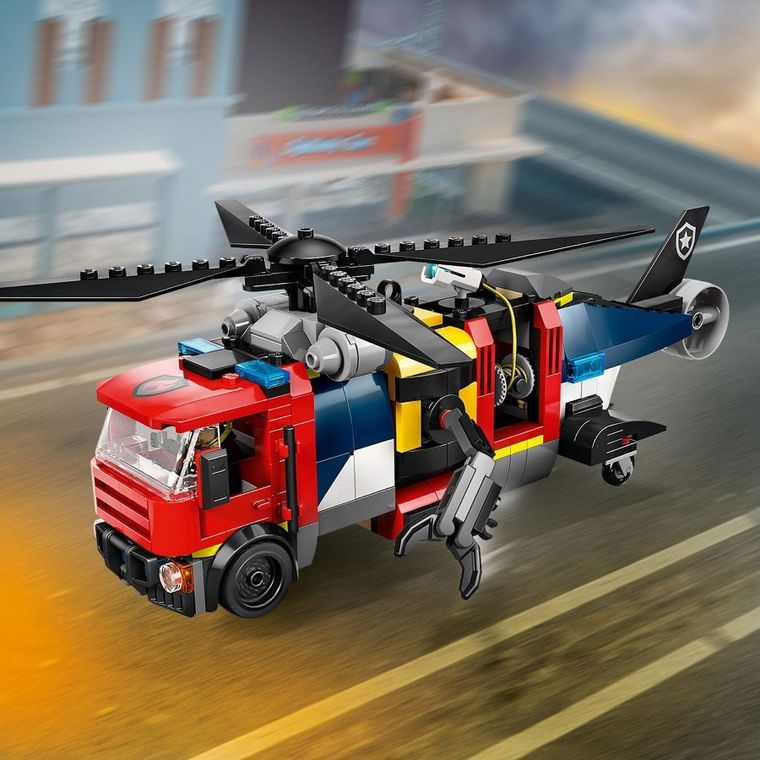 LEGO City, Elicopter, autospeciala de pompieri si submarin in versiuni remixate, 60462