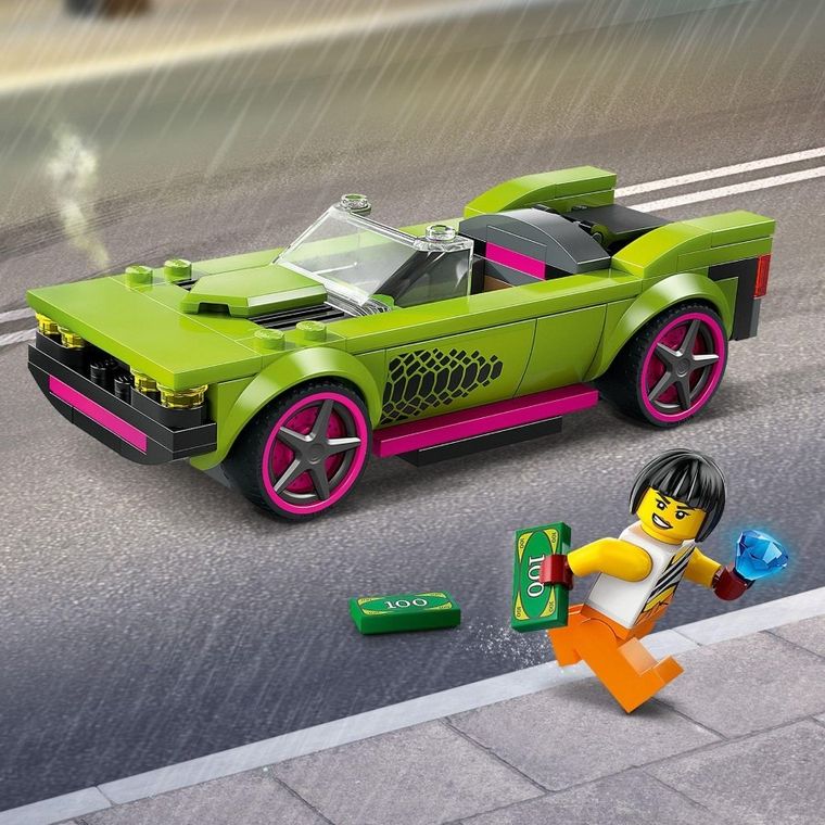 LEGO City, Urmarire cu masina de politie si masina puternica, 60415