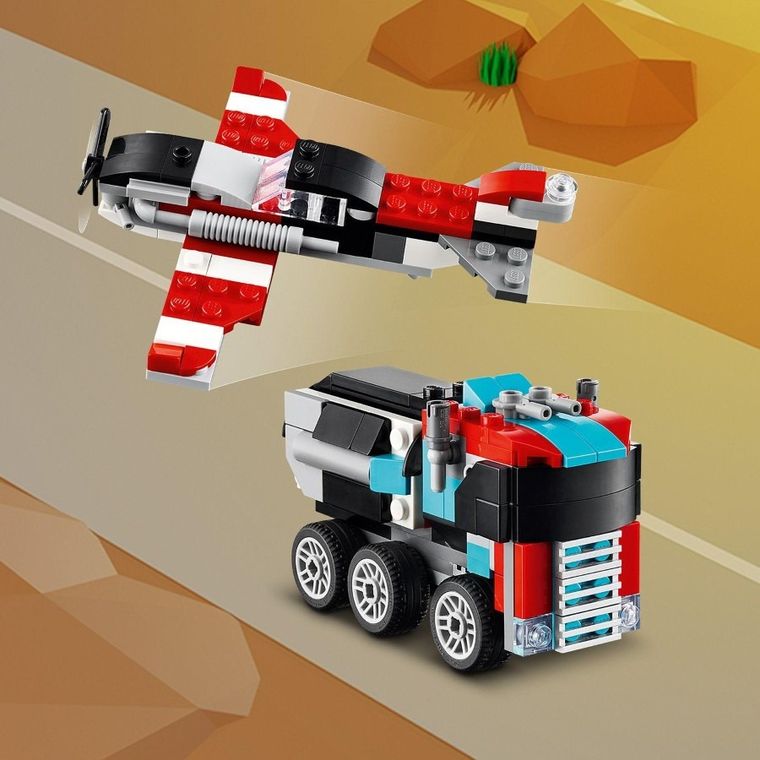 LEGO Creator, Camioneta-platforma cu elicopter, 31146