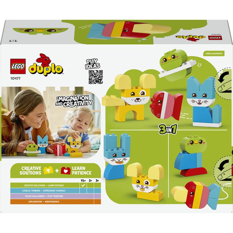 LEGO DUPLO My First, Animalute de companie creative 3 in 1, 10477