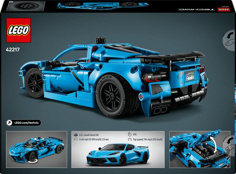 LEGO Technic, Chevrolet Corvette Stingray albastru, 42217