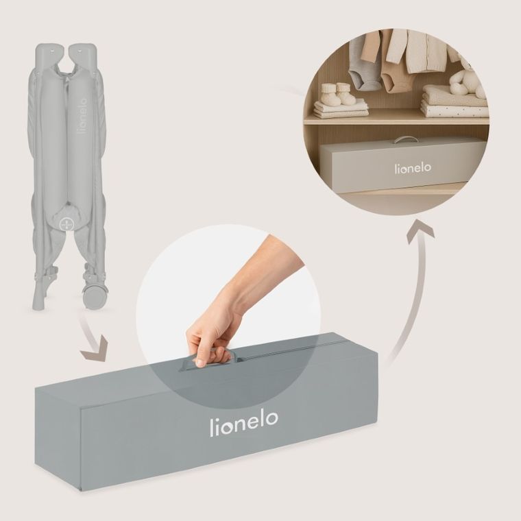 Lionelo, Amelie, patut de voiaj compact, Grey Concrete