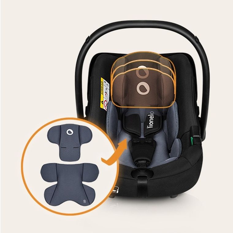 Lionelo, Astrid, scaun auto cu baza, i-Size, Black Grey, 40-87 cm