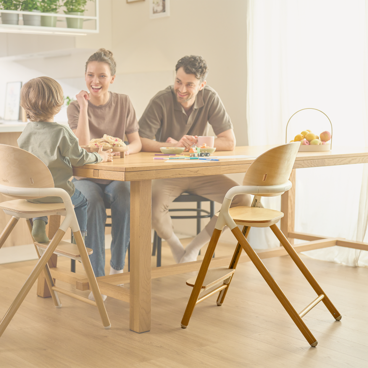 Lionelo, Celia, scaun multifunctional din lemn 3in1, White Natural Wood