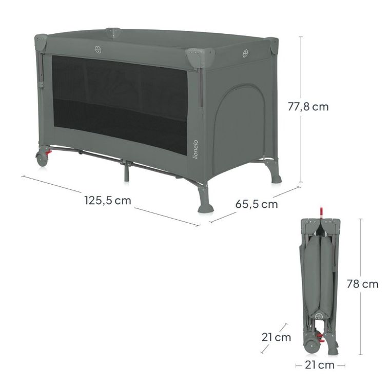 Lionelo, Ellen, patut de calatorie cu extensie 3in1, Green
