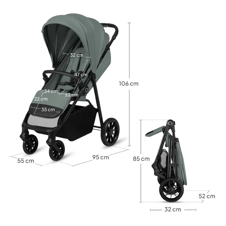 Lionelo, Emerald, carucior, Green Forest