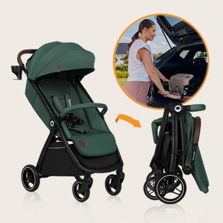 Lionelo, Ingrid, carucior pentru plimbare, Green Emerald