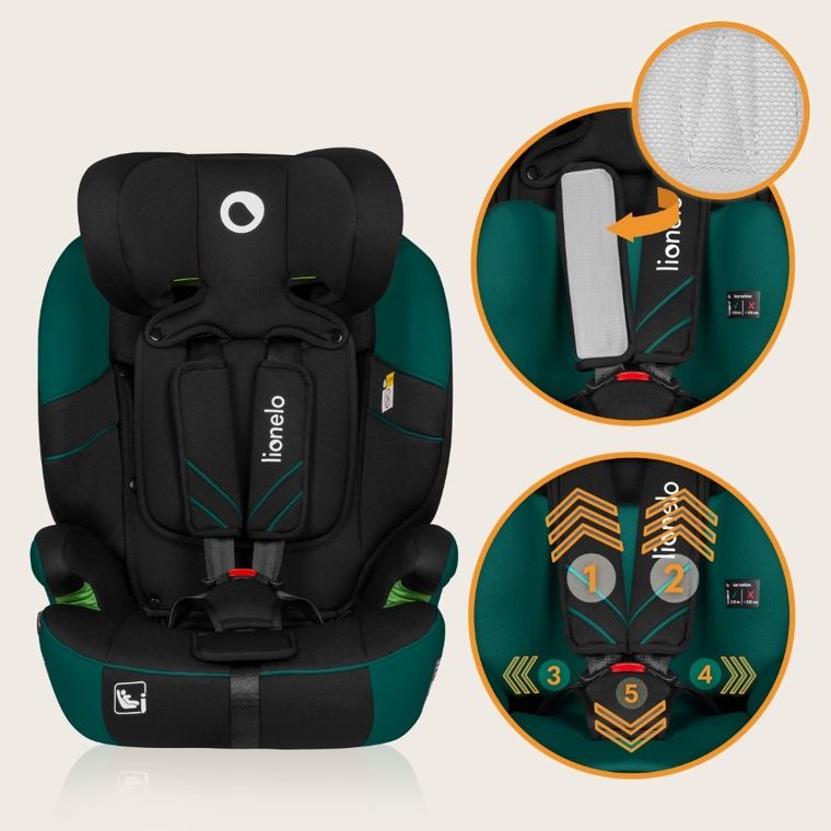 Lionelo, Levi One i-Size, scaun auto, Green Forest, 76-150 cm
