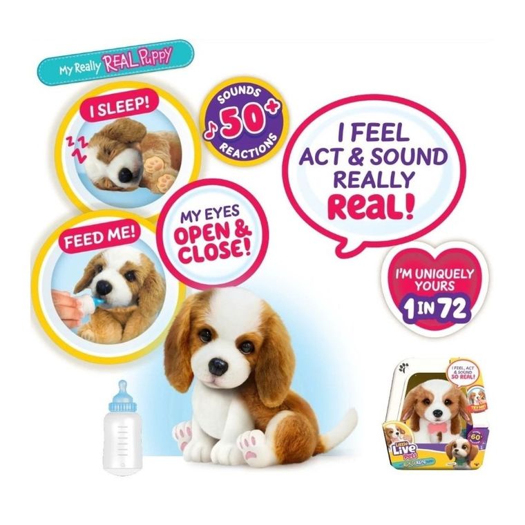 Little Live Pets, Catelusul meu adevarat, catel si cusca de transport, jucarie de plus interactiva