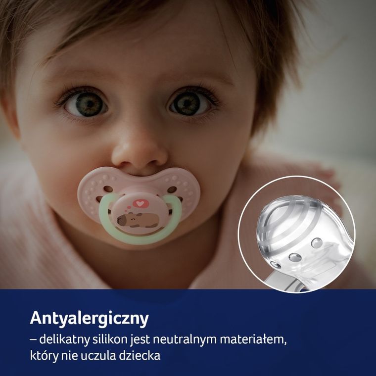 Lovi, CapiChill Girl, suzeta dinamica din silicon, 6-18m 2 buc.