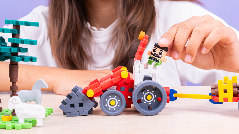 Marioinex, Mini Waffle, Fermier, set de constructie, 100 piese