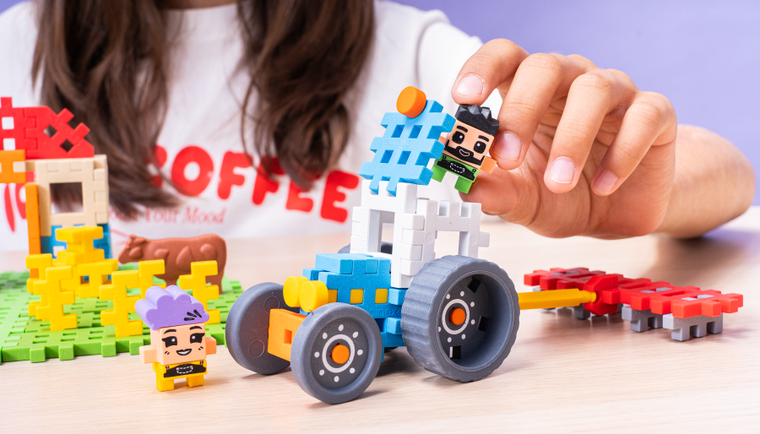 Marioinex, Mini Waffle, Fermier, set de constructie, 109 piese