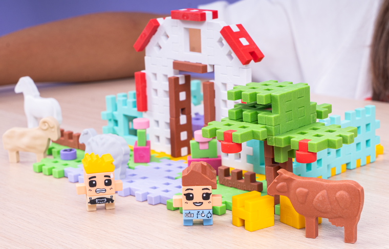 Marioinex, Mini Waffle, Fermier, set de constructie, 110 piese