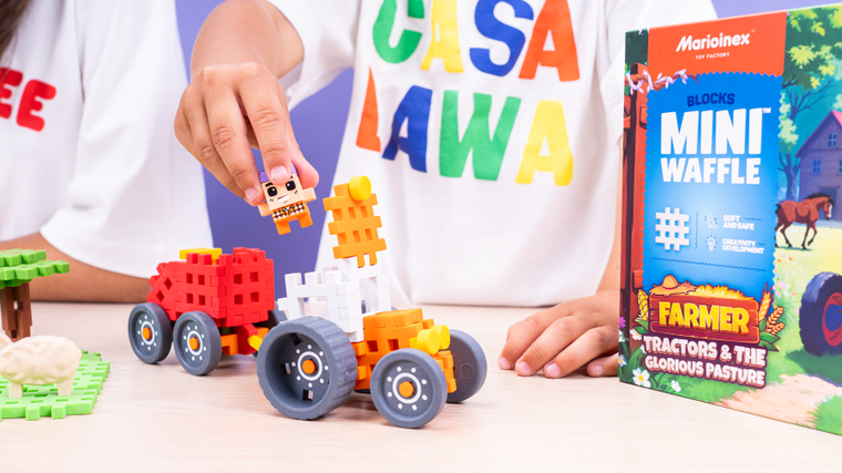 Marioinex, Mini Waffle, Fermier, set de constructie, 110 piese