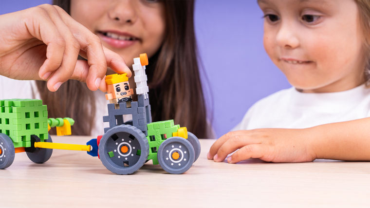 Marioinex, Mini Waffle, Fermier, set de constructie, 50 piese