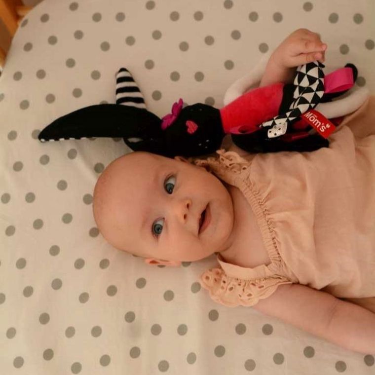 Mom's Care, iepuras, prima jucarie de plus, jucarie senzoriala