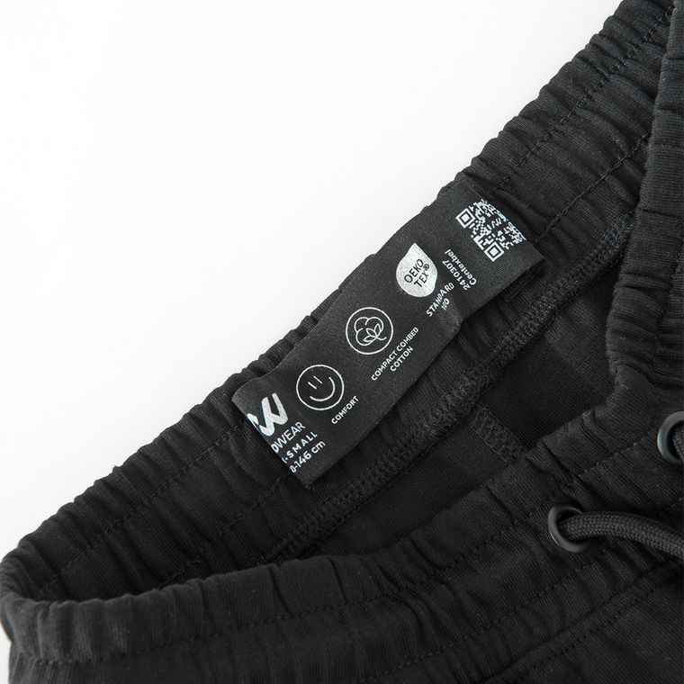 Pantaloni scurti regular negri cu snur NOWEAR