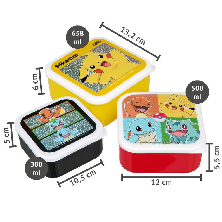 Pokemon, set cutie pentru pranz, 3 buc.