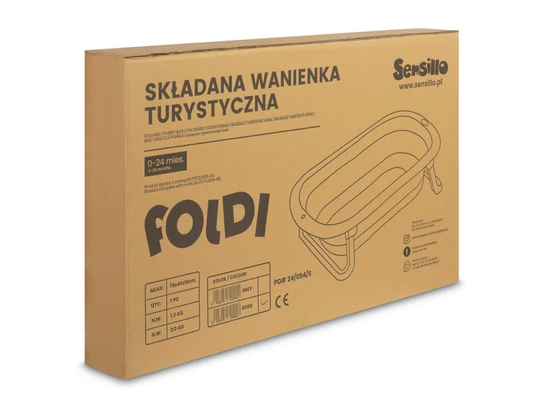 Sensillo, Foldi, cada pliabila, gri