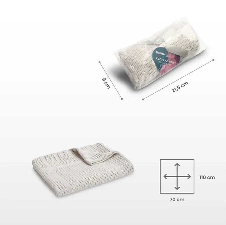 Sensillo, Moli, patura ajurata, gri deschis, 70-110 cm