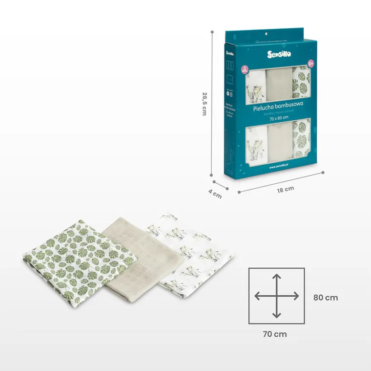 Sensillo, scutec din bambus, dinozauri, 70-80 cm, 3 buc.