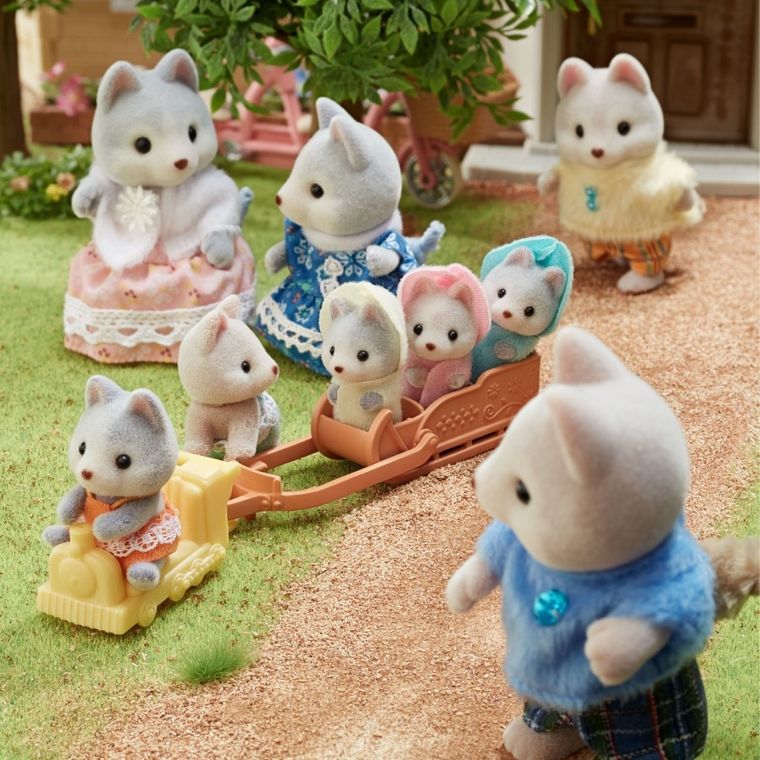 Sylvanian Families, Catelusii gemeni Husky, set de figurine, 5638
