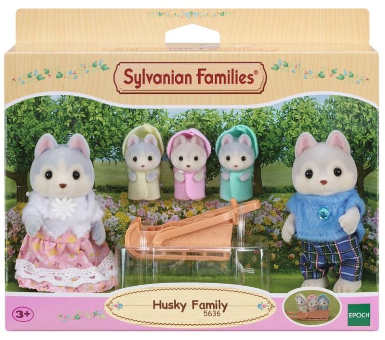 Sylvanian Families, Familia de catelusi Husky, set de figurine, 5636