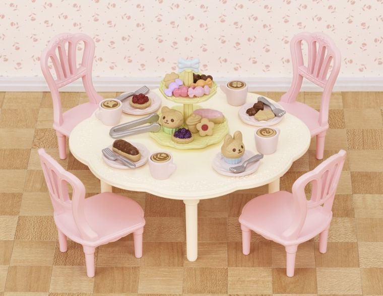 Sylvanian Families, Masa, scaune si multe dulciuri, set cu figurine, 5742