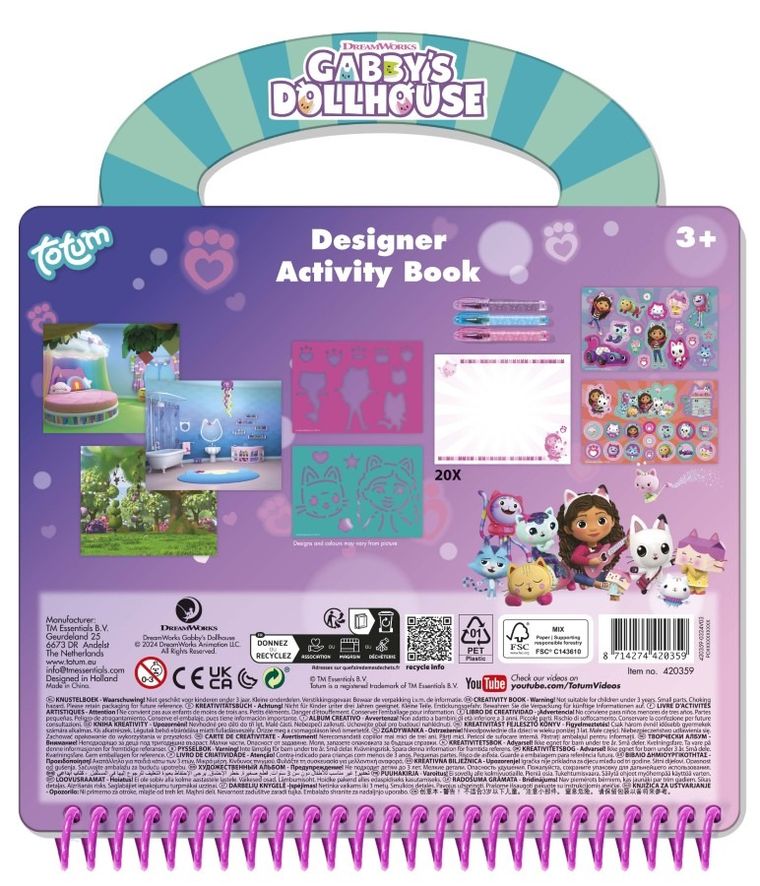 Totum, Casa de papusi a lui Gabi, Designer Activity Book, set creativ
