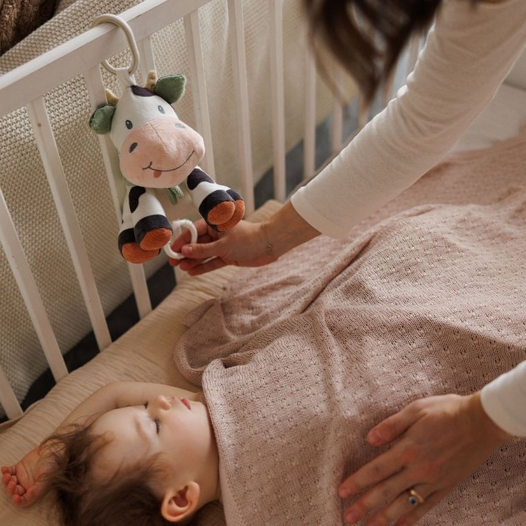 BabyOno, Patura tricotata din bambus, bej deschis, 75-100 cm