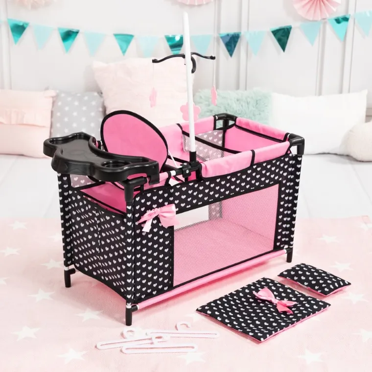 Bayer Design, Multi Bed, patut pentru papusi, negru-roz