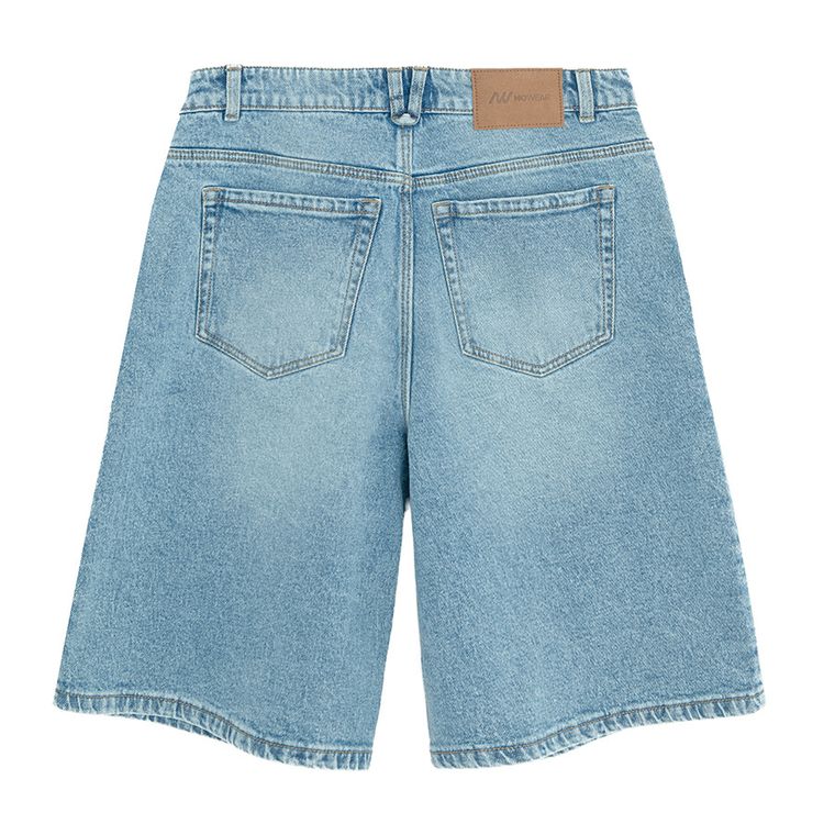 Bermude din denim cu talie reglabila unisex NOWEAR