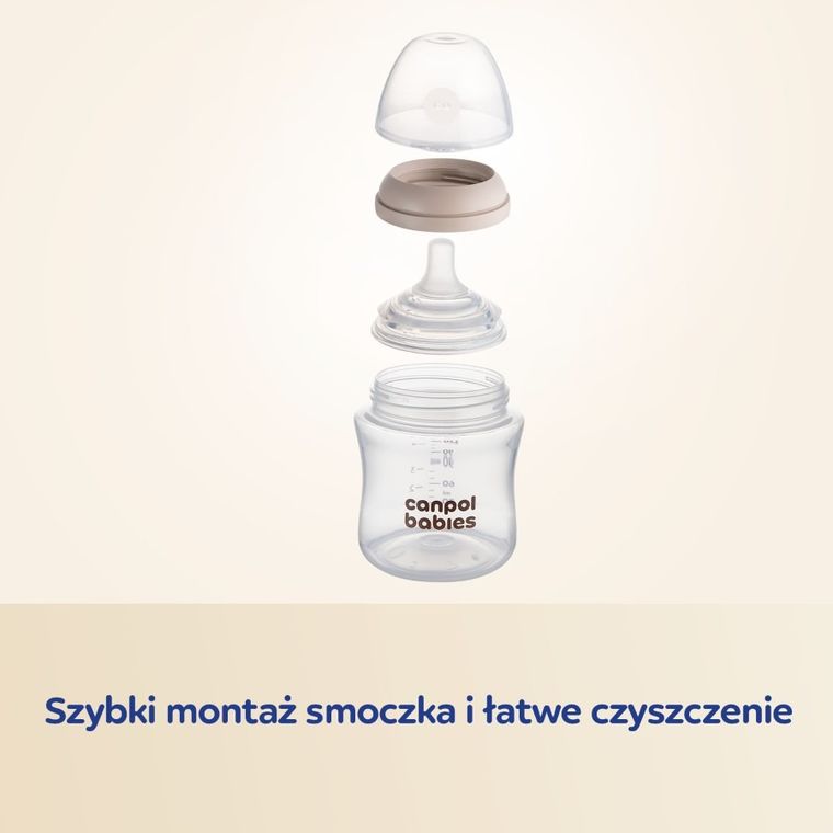 Canpol babies, Natural Shape, tetina doua zone anti-colic, 3 luni+, 2 buc.