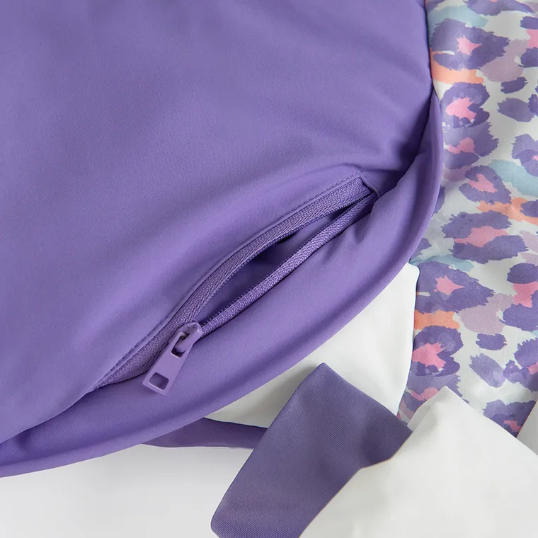 Cool Club, Geaca de schi cu gluga pentru fete, calduroasa, alb-violet