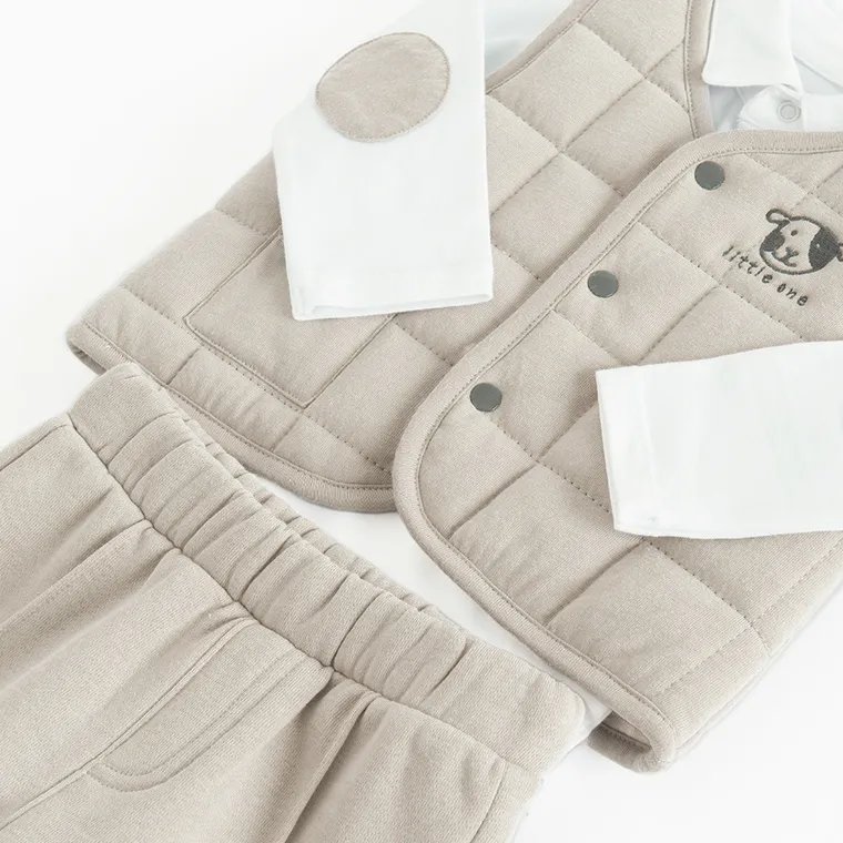 Cool Club, Set pentru baieti, Body cu maneca lunga, Vesta, Pantaloni trening, mix