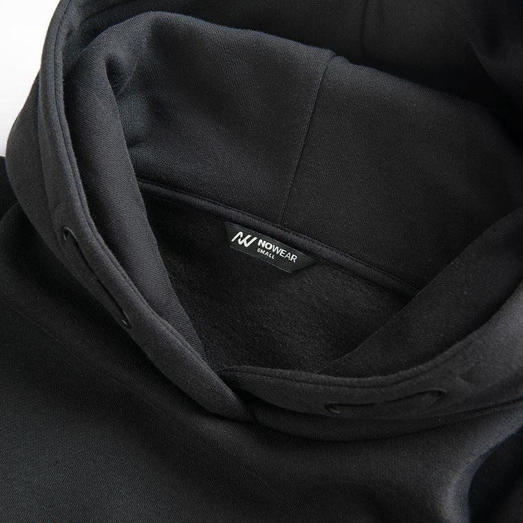 Hanorac negru cu croiala cropp boxy NOWEAR