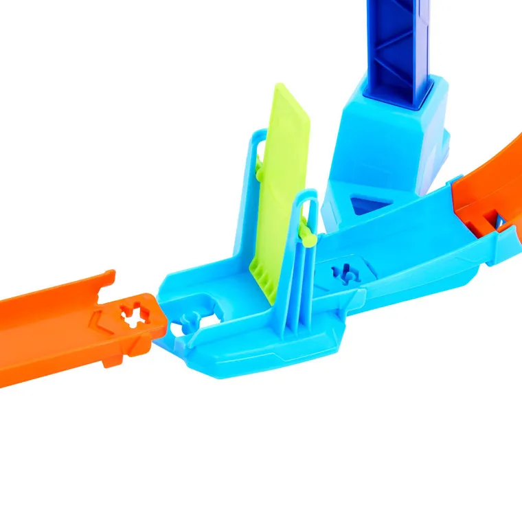 Hot Wheels City, Roller Coaster Rally, set de joaca cu 5 masini + set Corkscrew Jump Champion GRATUIT, set promotional