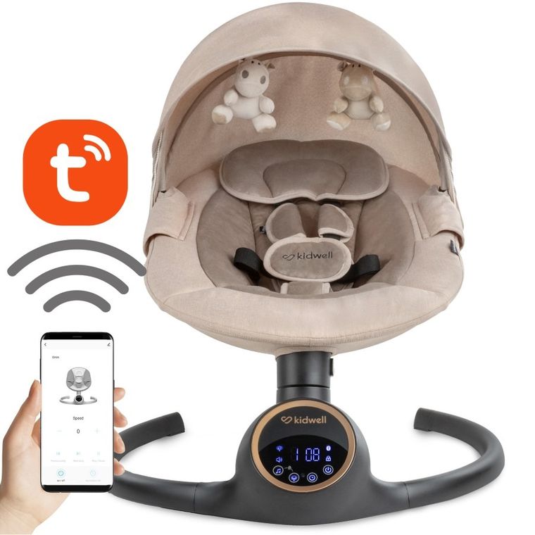 Kidwell, Reve, Scaun electric pentru bebelusi, 2in1, bej-auriu