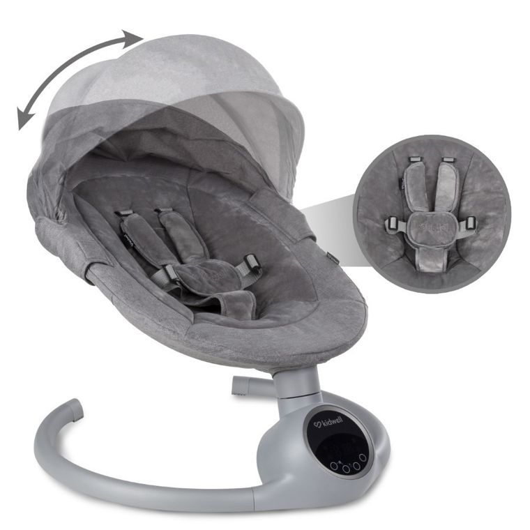 Kidwell, Reve, Scaun electric pentru bebelusi, 2in1, gri-argintiu