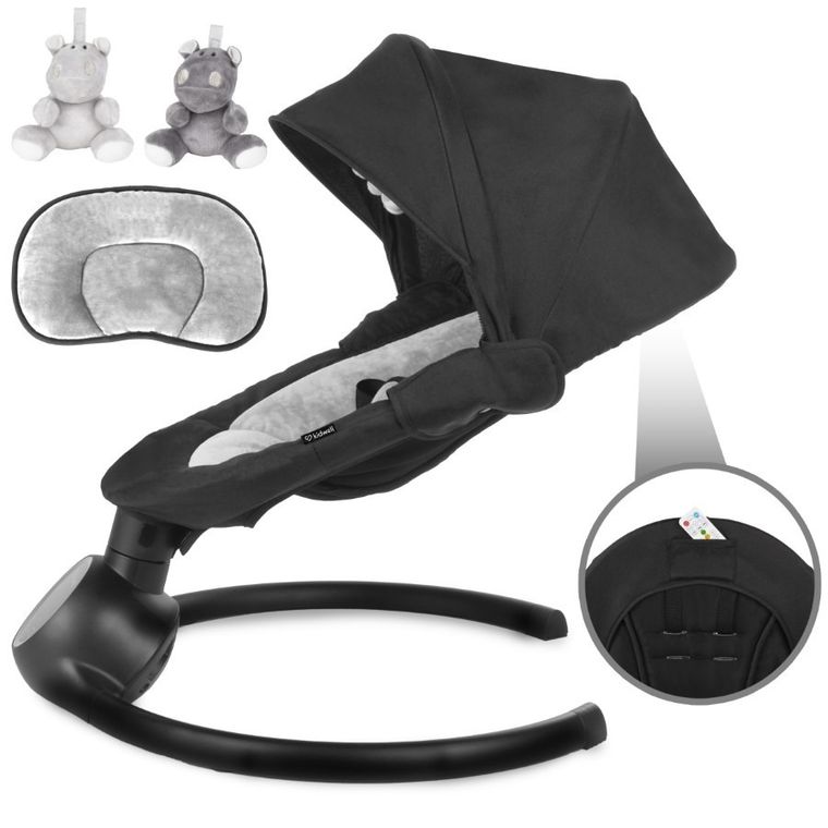Kidwell, Reve, Scaun electric pentru bebelusi, 2in1, negru-argintiu