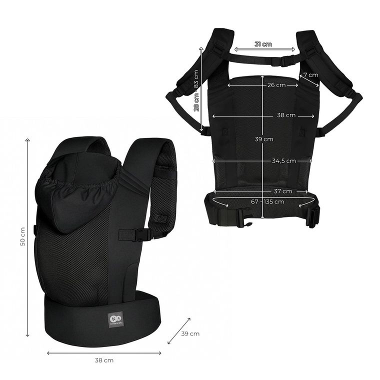 Kinderkraft, CarryBee, marsupiu ergonomic, black