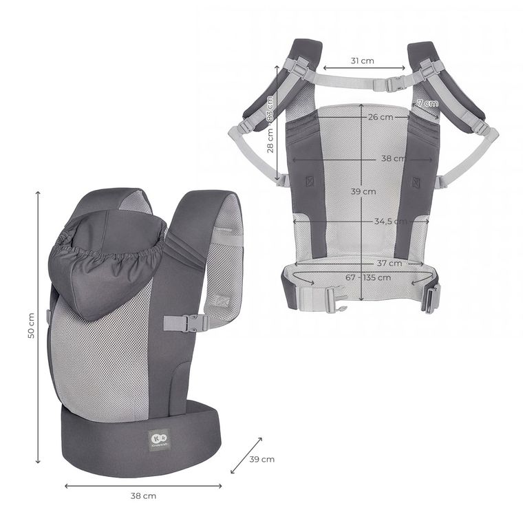 Kinderkraft, CarryBee, marsupiu ergonomic, grey