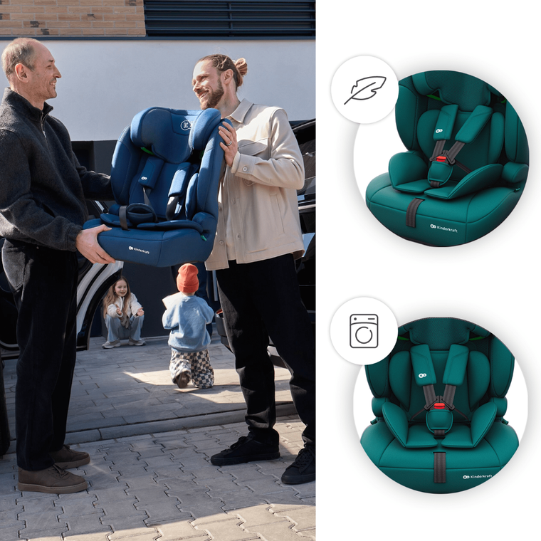 Kinderkraft, Comfort Up 2 Plus, i-Size, scaun auto, green, 100-150 cm