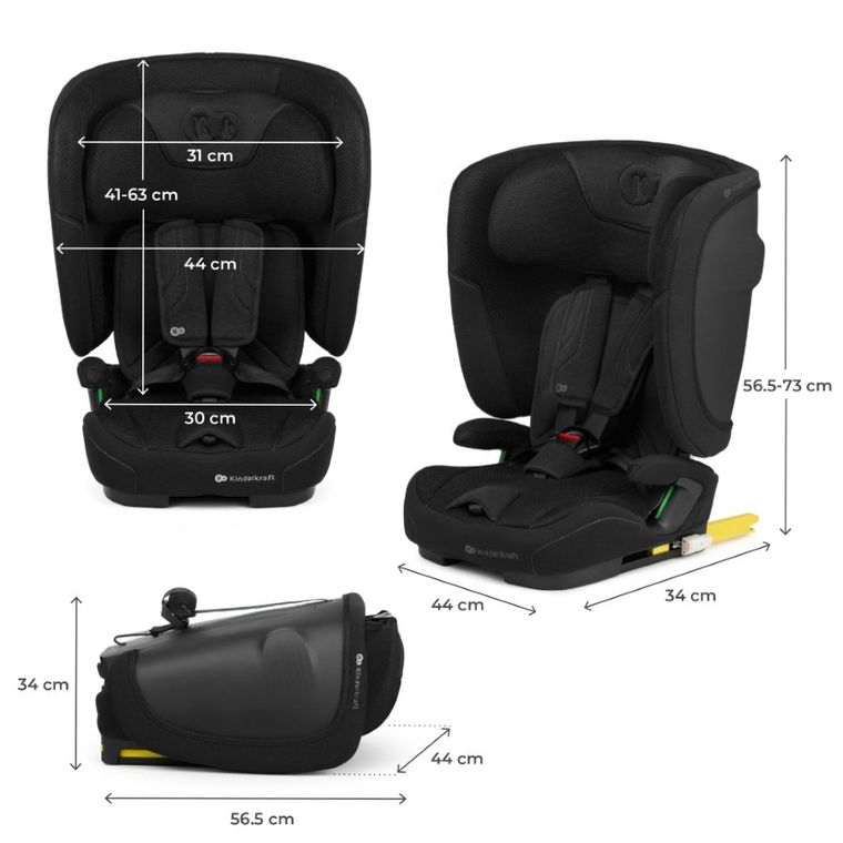 Kinderkraft, FIX2GO, i-Size, scaun auto, Black, 76-150 cm